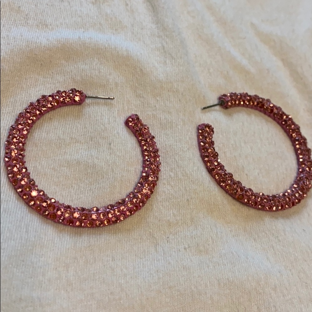 Pink Rhinestone earrings - Picture 3 of 4